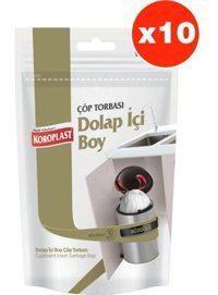 Koroplast Büzgülü Dolap İçi Boy 45x50 cm Çöp Poşeti 10x10 Adet Beyaz