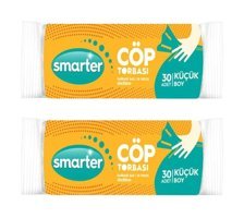 Smarter Şeffaf Küçük Boy 40x50 cm Çöp Poşeti 2x30 Adet Beyaz