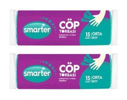 Smarter Orta Boy 55x60 cm Çöp Poşeti 2x15 Adet Yeşil