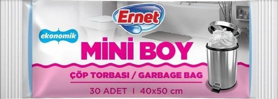 Ernet Ekonomik Mini Boy 40x50 cm Çöp Poşeti 30 Adet Beyaz