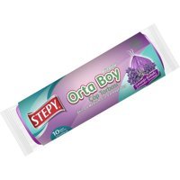 Stepy Lavanta Kokulu Büzgülü Orta Boy 55x60 cm Çöp Poşeti 10 Adet Mor