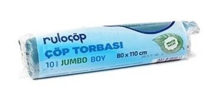 Ruloçöp Jumbo Boy 80x110 cm Çöp Poşeti 10 Adet Mavi
