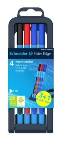 Schneider Slider Edge Xb Plastik 3 Renkli 4'lü Tükenmez Kalem Seti