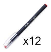 Scrikss Metal Tek Renkli 0.7 mm Kırmızı 12'li Tükenmez Kalem