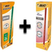 Bic 2x12'li Köşeli Siyah-Kırmızı HB Kurşun Kalem Seti