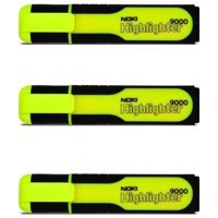 Noki 9000 3'lü Neon Sarı Kesik Uçlu Fosforlu Kalem
