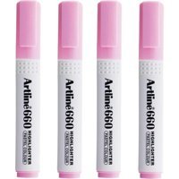 Artline 660 4'lü Pastel Pembe Kesik Uçlu Fosforlu Kalem