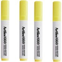 Artline 660 4'lü Pastel Sarı Kesik Uçlu Fosforlu Kalem