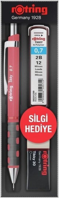 Rotring Tikky Silgili Plastik Metalik Pembe 0.7 mm Uçlu Versatil Kalem Tekli