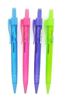 Mikro Gold 3317 Silgili Plastik Neon Renkli 0.7 mm Uçlu Versatil Kalem 4 Adet