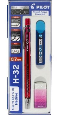 Pilot H-32 Metal Metalik Kırmızı 0.7 mm Uçlu Versatil Kalem Seti