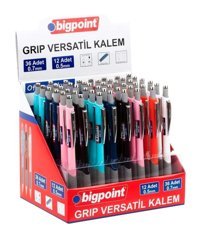 Bigpoint Grip Silgili Metal Metalik Renkli 0.5 mm - 0.7 mm Uçlu Versatil Kalem 48 Adet