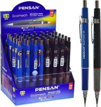 Pensan Ecomech Silgili Plastik Metalik Renkli 0.9 mm Uçlu Versatil Kalem 48 Adet