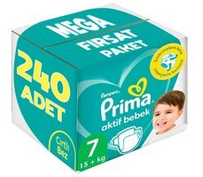 Prima Aktif Bebek 7 Numara Cırtlı Bebek Bezi 240'lı