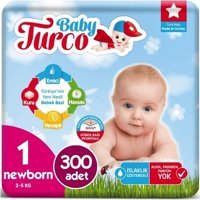Baby Turco 1 Numara Göbek Oyuntulu Cırtlı Bebek Bezi 300'lü