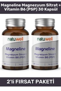 Natuwell Magneline Magnezyum Sitrat P5P Vitamin 2x30 Kapsül
