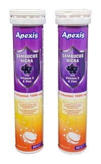 Apexis Sambucus Nigra Vitamin C Kara Mürver Vitamin 2x20 Tablet