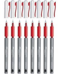 Faber-Castell Speedx Plastik Tek Renkli 1.0 mm İğne Uçlu Kırmızı 8'li Tükenmez Kalem