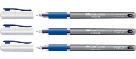 Faber-Castell SpeedX Plastik Tek Renkli 1.0 mm İğne Uçlu Mavi 3'lü Tükenmez Kalem