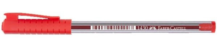 Faber-Castell 1430 Plastik Tek Renkli 0.7 mm Kırmızı 50'li Tükenmez Kalem