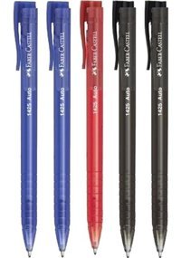 Faber-Castell 1425 Auto Plastik 3 Renkli 1.0 mm Çok Renkli 5'li Tükenmez Kalem