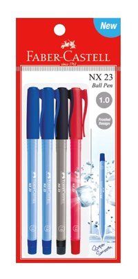 Faber-Castell NX 23 Plastik 3 Renkli 1.0 mm Çok Renkli 4'lü Tükenmez Kalem