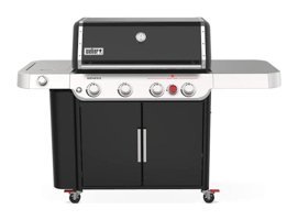 Weber Genesis E-435 Gazlı Dumansız Kapaklı Dikdörtgen Tekerlekli Ayaklı Mangal Siyah