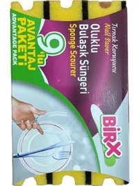 Birx Oluklu 9'lu Bulaşık Süngeri