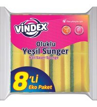 Vindex Oluklu 8'li Bulaşık Süngeri