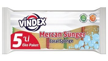 Vindex Mercan 5'li Bulaşık Süngeri