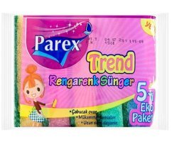 Parex Rengarenk 5'li Bulaşık Süngeri