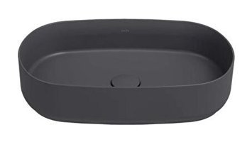 Isvea Infinity Tekli 55 cm Seramik Tezgah Üstü Oval Lavabo Antrasit