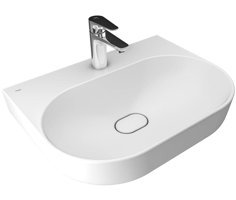 Kale Zero 2.0 Tekli 60 cm Seramik Tezgah Üstü Oval Lavabo Beyaz