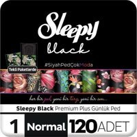Sleepy Black Premium Hipoalerjenik Organik 120'li Normal Günlük Ped