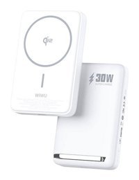 Wiwu Wi-031 10000 mAh Mıknatıslı Işıklı Powerbank Beyaz