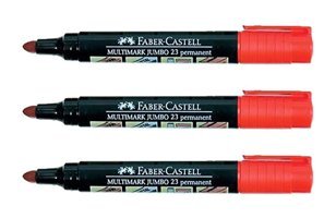 Faber-Castell 3'lü Doldurulabilir Silinebilir Kırmızı Tahta Kalemi Seti