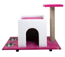 Pugalo Ayaklı Tek Fonksiyonlu 40x65 cm Üstü Kapalı Kedi Yatağı Pembe
