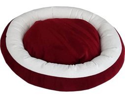 Bedspet Tek Fonksiyonlu Simit Kedi Yatağı Beyaz-Bordo