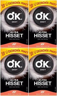 Okey Ultra Hisset İnce Prezervatif 4x20'li