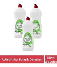 Actisoft Ekstra Yağ Çözücü Aloe Vera Kokulu Sıvı El Bulaşık Deterjanı 3x750 ml