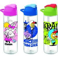 Gıpta Kral Şakir Pipetli Çok Renkli Tritan Okul Çocuk Matara 630 ml