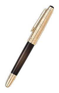 Montblanc Meisterstück Around The World İn 80 Days Doué Reçine Doldurulabilir Altın Kaplama M Koyu Gri Dolma Kalem
