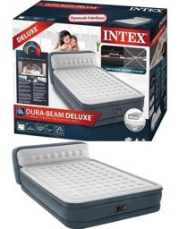 Intex Queen Dura-Beam 64448 Katlanır Elektrikli Ev Tipi Çift Kişilik Şişme Yatak Gri