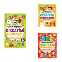 Bıcırık Yayınları Harfleri Öğreniyorum Ve Dikkatimi Geliştiriyorum Ve Çizgiler Çiziyorum Boyama Kitapları 3 Kitap