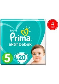 Prima Aktif Bebek Junior 5 Numara Cırtlı Bebek Bezi 4x20 Adet