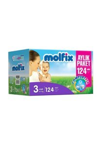 Molfix Comfort Fix 3 Numara Cırtlı Bebek Bezi 124 Adet