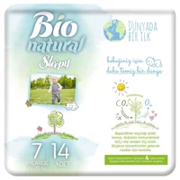 Sleepy Bio Natural 7 Numara Organik Cırtlı Bebek Bezi 14 Adet