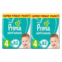 Prima Aktif Bebek 3 Numara Cırtlı Bebek Bezi 2x82 Adet