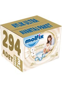 Molfix Pure & Soft 3 Numara Cırtlı Bebek Bezi 294 Adet