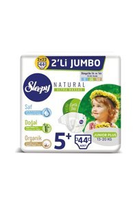 Sleepy Natural Junior Plus 5 + Numara Organik Cırtlı Bebek Bezi 44 Adet